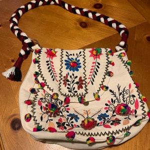 Evelyn K boho embroidered crossbody cotton bag